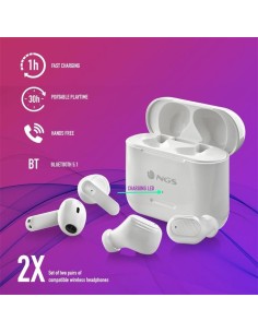 AURICULARES NGS ARTICA DUO EARPHONES BLUETOOTH WIRELESS WHITE ( PACK 2UD ) 2