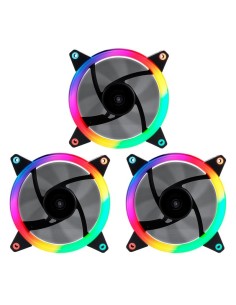 PACK 3 VENTILADORES 12CM UNYKACH CANDY 30 ARGB + CONTROLADORA
