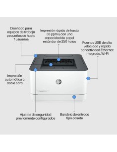 IMPRESORA HP LASERJET PRO LASER MONOCROMO 3002DW DUPLEX WHITE 2