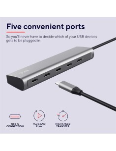 HUB USB-C TRUST 5 PUERTOS HALYX USB-C 3.2 2
