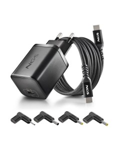 CARGADOR DE PORTATIL ACER NGS BUD GAN USB-C 65W 4 CONECTORES + CABLE 1.5M USB-C BLACK