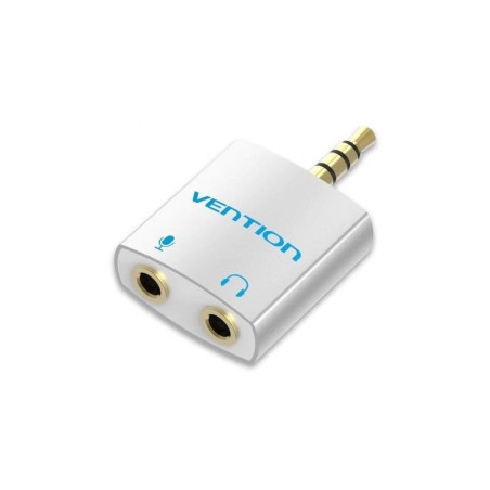 ADAPTADOR AUDIO VENTION JACK 3.5/M - 2X JACK 3.5/H WHITE