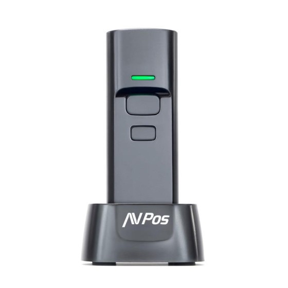 LECTOR CODIGOS AVPOS PORTATIL 2D + QR BT03 WIRELESS 2.4 + BLUETOOTH + BASE