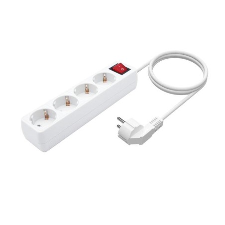 REGLETA AISENS 4 SCHUKOS PROTECCION INTERRUPTOR 1,4M WHITE