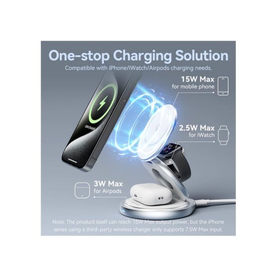 BASE CARGADOR VENTION SMARTPHONE/APPLE WATCH/AURICULARES WIRELESS SILVER
