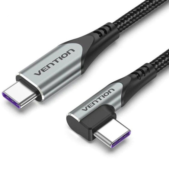 CABLE USB-C VENTION TIPO USB-C/M - USB-C/M ACODADO 5A 100W 1M