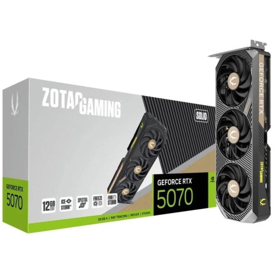 TARJETA DE VIDEO NVIDIA ZOTAC GAMING SOLID OC RTX5070 12GB GDDR7