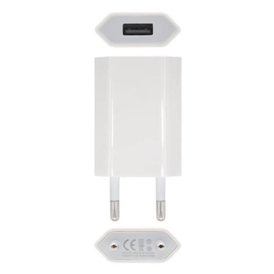 CARGADOR SMARTPHONE NANOCABLE USB 5V-1A WHITE
