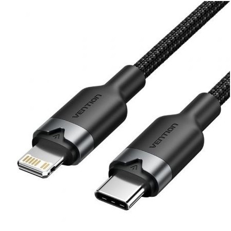 CABLE VENTION USB-C - LIGHTNING 27W 2M BLACK