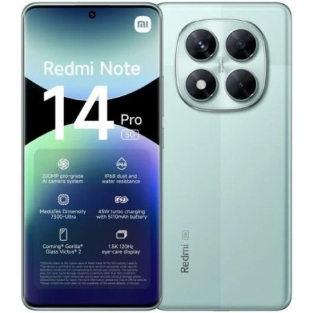 SMARTPHONE XIAOMI REDMI NOTE 14 PRO 6.67 12GB/512GB/200MP/NFC/5G GREEN