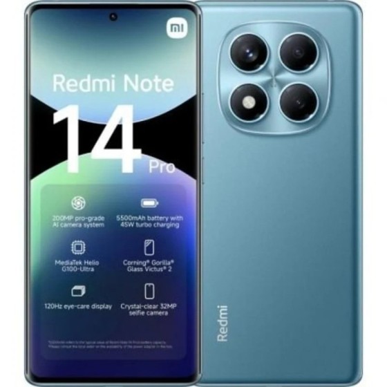 SMARTPHONE XIAOMI REDMI NOTE 14 PRO 6.67 8GB/256GB/200MP/NFC/4G BLUE