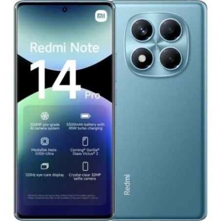 SMARTPHONE XIAOMI REDMI NOTE 14 PRO 6.67 8GB/256GB/200MP/NFC/4G BLUE