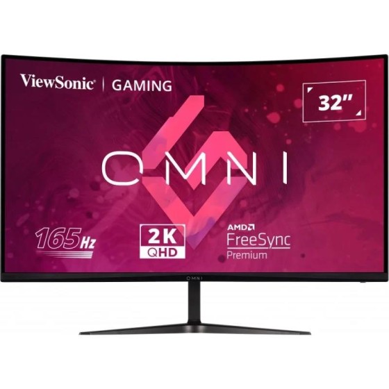 MONITOR GAMING VIEWSONIC 32” 165HZ QHD CURVO MULTIM ERGO HDMI DP 3YR GAR