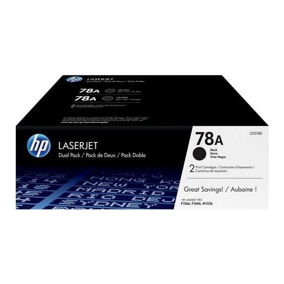 TONER HP CE278A BLACK PACK 2UD
