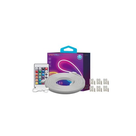 TIRA LED VENTION SILICONA NEON RGB CONTROL REMOTO 5V 1M