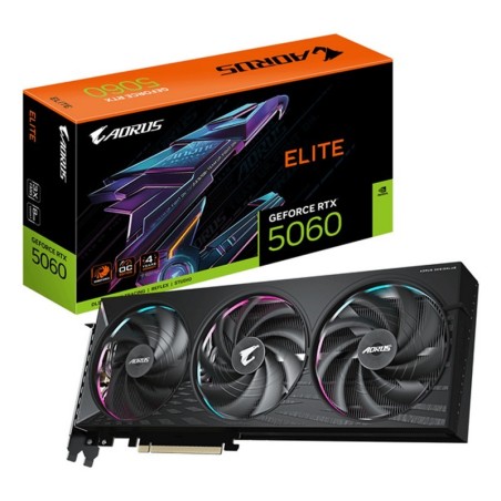 TARJETA DE VIDEO NVIDIA GIGABYTE RTX5060 ELITE OC 8GB RGB GDDR7 PCIE 5.0