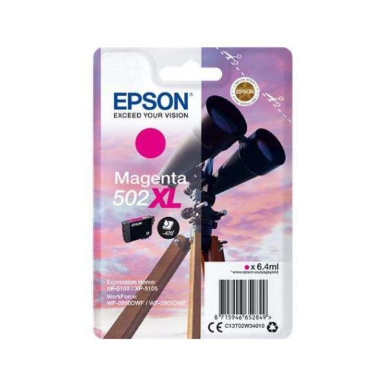 TINTA EPSON C13T02W34010 T02W3 MAGENTA 502XL