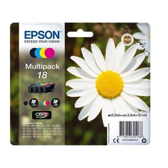 TINTA EPSON C13T18064012 MULTIPACK 18 4 COLORES