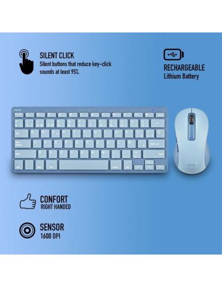TECLADO + RATON NGS FANTASY KIT WIRELESS BLUE