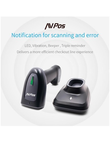 LECTOR AVPOS CODIGOS 1D + 2D +QR BT230 WIRELESS 2.4 + BLUETOOTH + USB