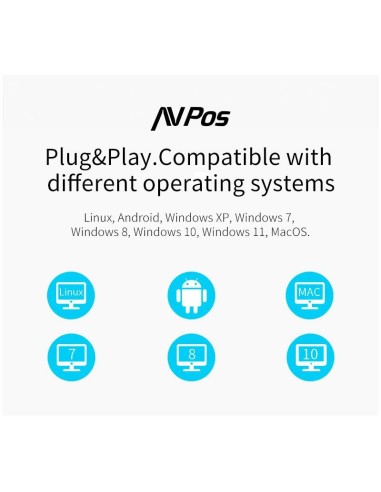 LECTOR AVPOS CODIGOS 1D +2D + QR BP760 OMNIDIRECCIONAL SOBREMESA USB