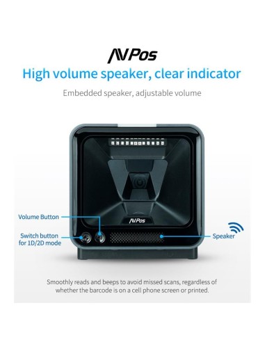 LECTOR AVPOS CODIGOS 1D +2D + QR BP760 OMNIDIRECCIONAL SOBREMESA USB