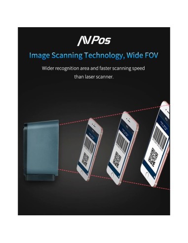 LECTOR AVPOS CODIGOS 1D +2D + QR BP760 OMNIDIRECCIONAL SOBREMESA USB