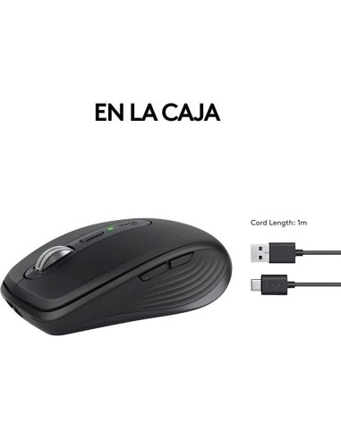 RATON LOGITECH MX ANYWHERE 3S WIRELESS BT 8000DPI 6 BOTONES BLACK