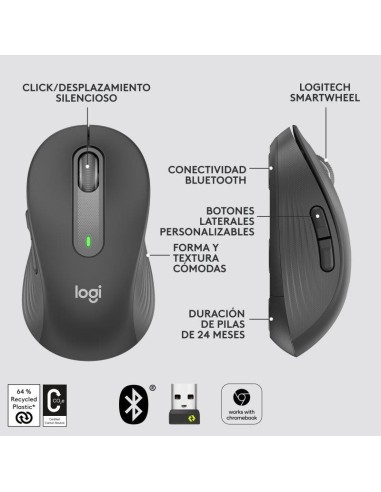 RATON LOGITECH SIGNATURE M650 M WIRELESS BLACK