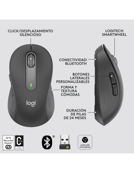 RATON LOGITECH SIGNATURE M650 M WIRELESS BLACK