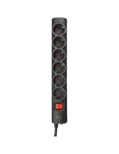 REGLETA TRUST 6 SCHUKOS INTERRUPTOR 1,8M BLACK