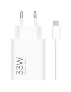 CARGADOR DE PARED XIAOMI COMBO 33W USB-A + CABLE WHITE