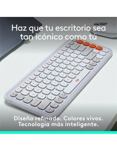 TECLADO LOGITECH POP ICON KEYS WIRELESS ROSE/WHITE