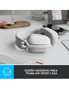 AURICULARES + MICROFONO LOGITECH ZONE VIBE 100 BLUETOOTH 5.2 WHITE 2