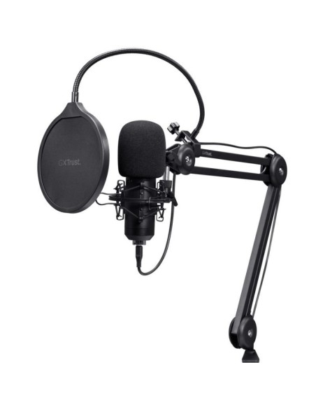 MICROFONO TRUST GXT 270 EMITA II+ USB FILTRO STREAMING BRAZO AJUSTABLE BLACK