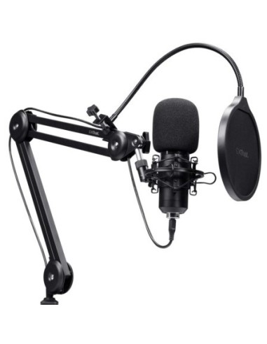 MICROFONO TRUST GXT 270 EMITA II+ USB FILTRO STREAMING BRAZO AJUSTABLE BLACK