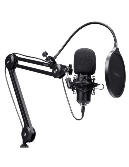 MICROFONO TRUST GXT 270 EMITA II+ USB FILTRO STREAMING BRAZO AJUSTABLE BLACK