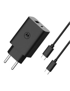 CARGADOR DE PARED MOTOROLA TURBOPOWER QUICK CHARGE 3.0 USB-C/USB-A PD 50W  BLACK + CABLE USB-C 1M