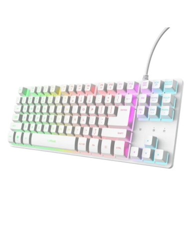 TECLADO TRUST GXT 833W THADO TKL GAMING USB RGB WHITE