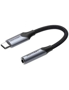 CONVERSOR AUDIO VENTION USB-C/M - JACK 3.5MM/H 10MM GREY/BLACK