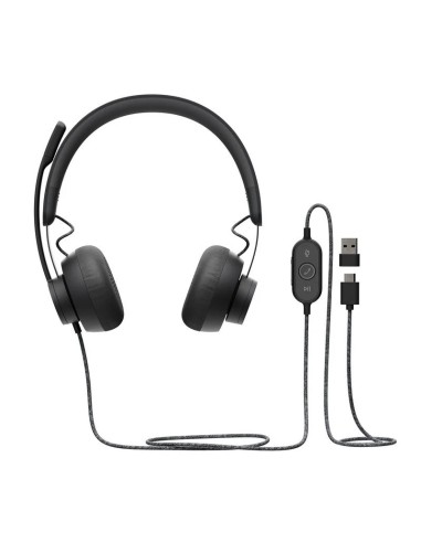 AURICULARES + MICROFONO LOGITECH ZONE WIRED USB-C / USB-A BLACK