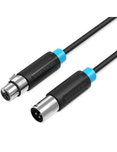 CABLE ESTEREO VENTION XLR  M - XLR H 10M BLACK