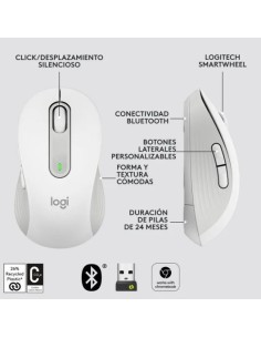 RATON LOGITECH SIGNATURE M650 L WIRELESS WHITE 2