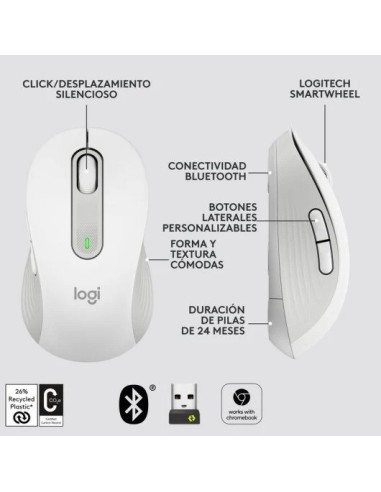 RATON LOGITECH SIGNATURE M650 L WIRELESS WHITE