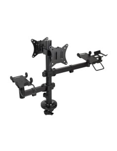 SOPORTE DE MESA TOOQ MONITOR + IMPRESORA + TERMINAL 17-32 2 BRAZOS BLACK