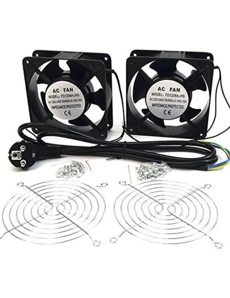 VENTILADOR DOBLE 12 CM POWERGREEN ARMARIO RACK