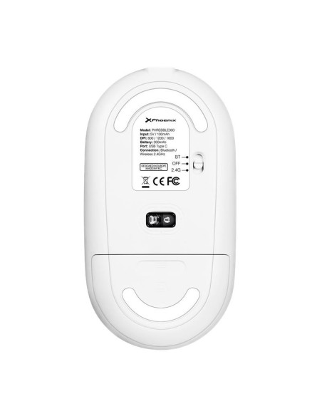 RATON PHOENIX REBBLE SILENT 1600DPI WIRELESS BLUETOOTH RECARGABLE WHITE