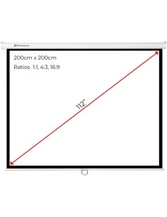 PANTALLA PROYECCION PHOENIX PARED Y TECHO MANUAL 112 200X200 2