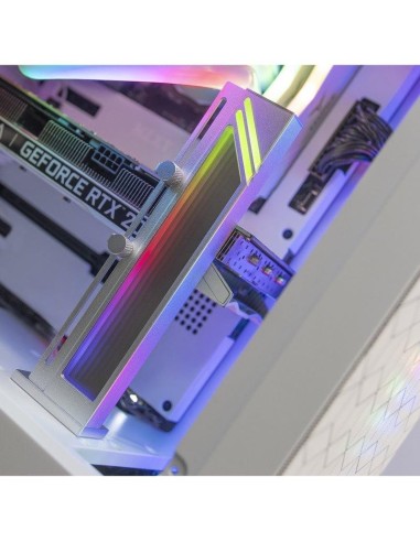 SOPORTE MARS GAMING PARA TARJETA DE VIDEO MAGNETICO RGB SILVER