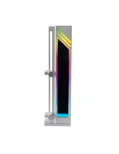 SOPORTE MARS GAMING PARA TARJETA DE VIDEO MAGNETICO RGB SILVER